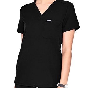 FIGS Catarina Scrub Top in Black